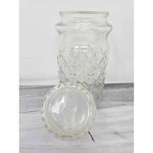 1984‎ Planters Mr. Peanut Glass Jar w/ Lid – Embossed Logo & Diamond Pattern